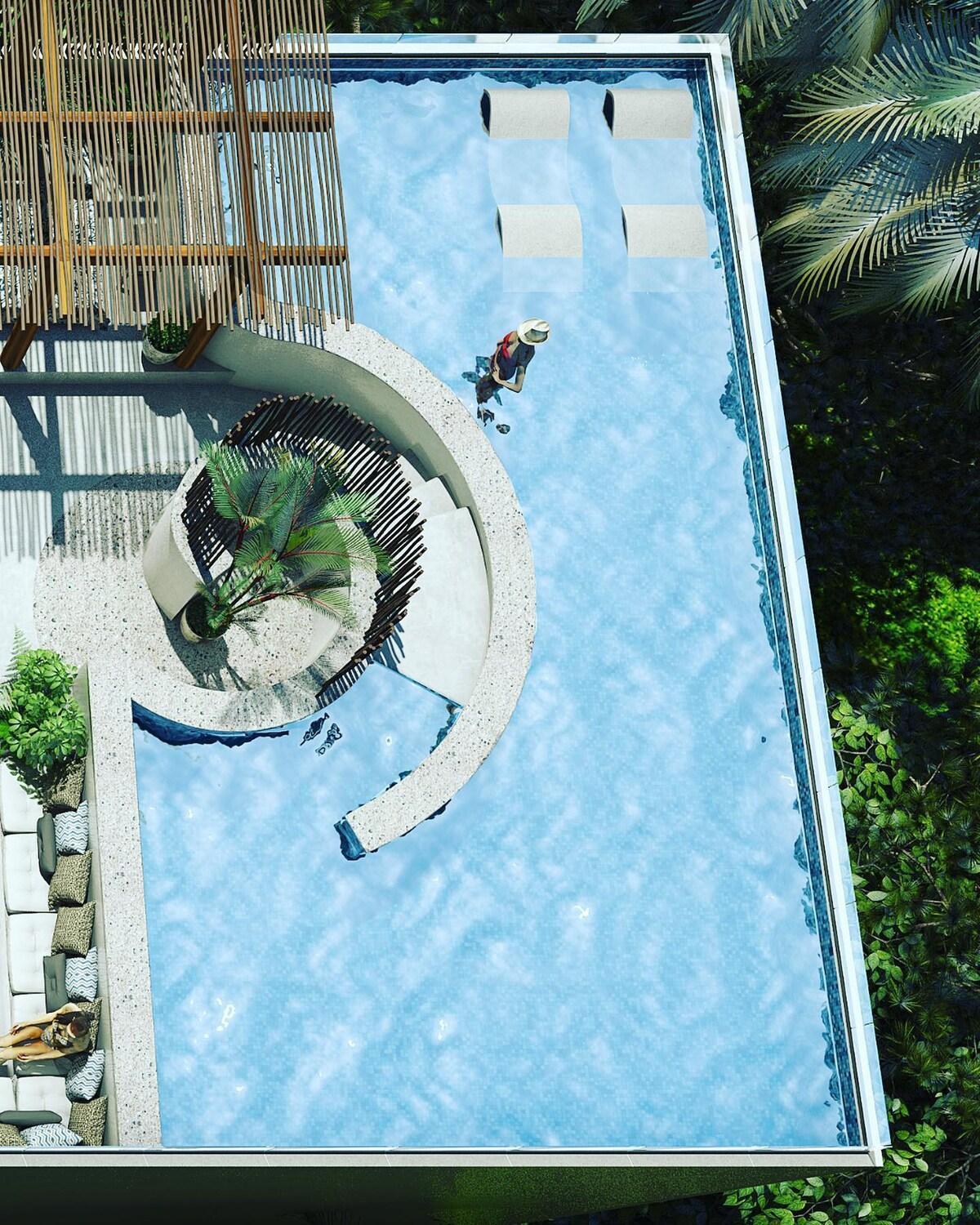 5th Ave Ocean View W Rooftop Pool Blanko Living Apartamento Playa del Carmen